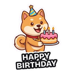 Biscuit Happy Birthday sticker