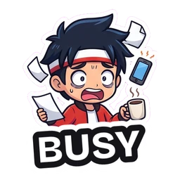 Kenji Busy sticker