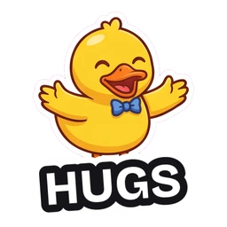 Quack Hugs sticker